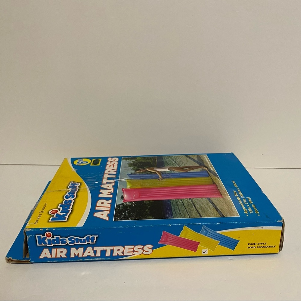 Kids Stuff  Vintage Pool Air Mattress Blue 72X27” STURDY VINYL NEW Old Stock - Picture 7 of 7